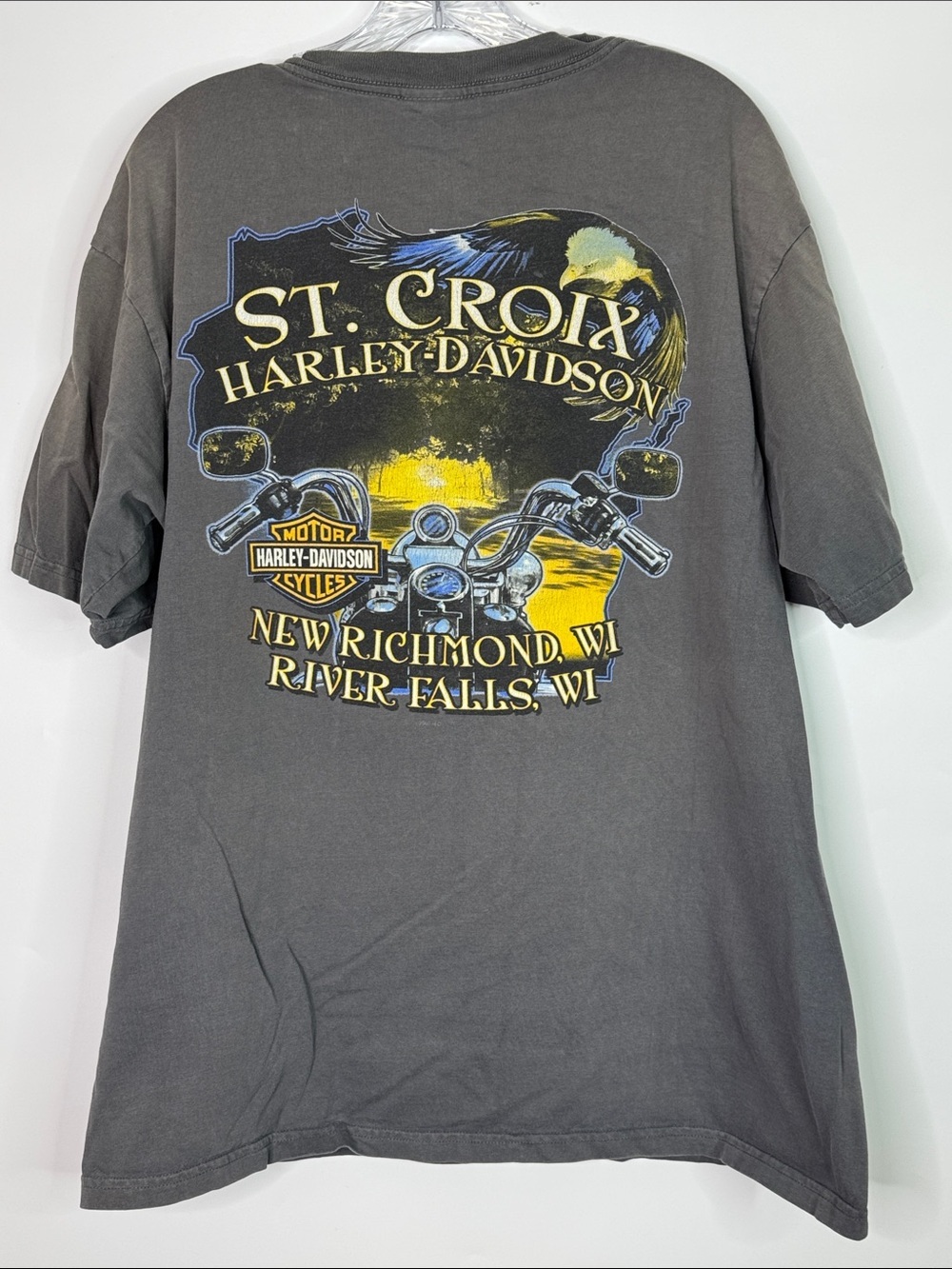 Harley Davidson St. Croix New Richmond, WI Gray Tshirt 2007 Size XL